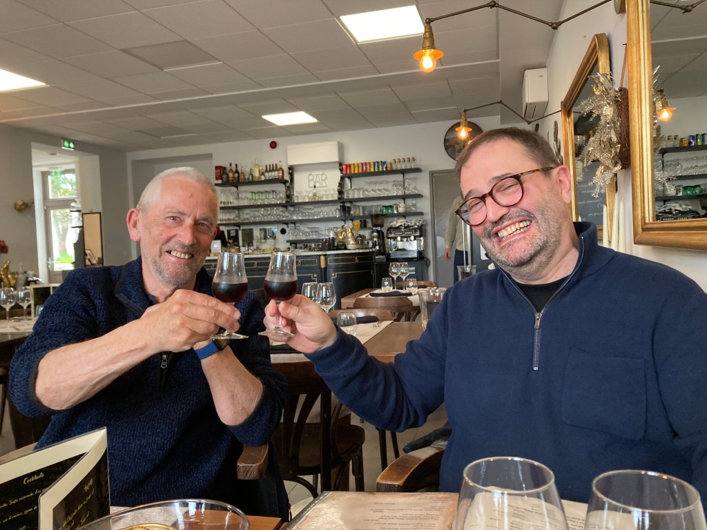 Jean and I sharing the toast